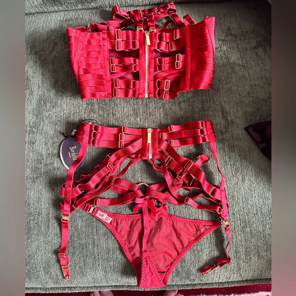 NWT Bordelle Minerva 3 piece Set in Burnt Red size S - Picture 2 of 8